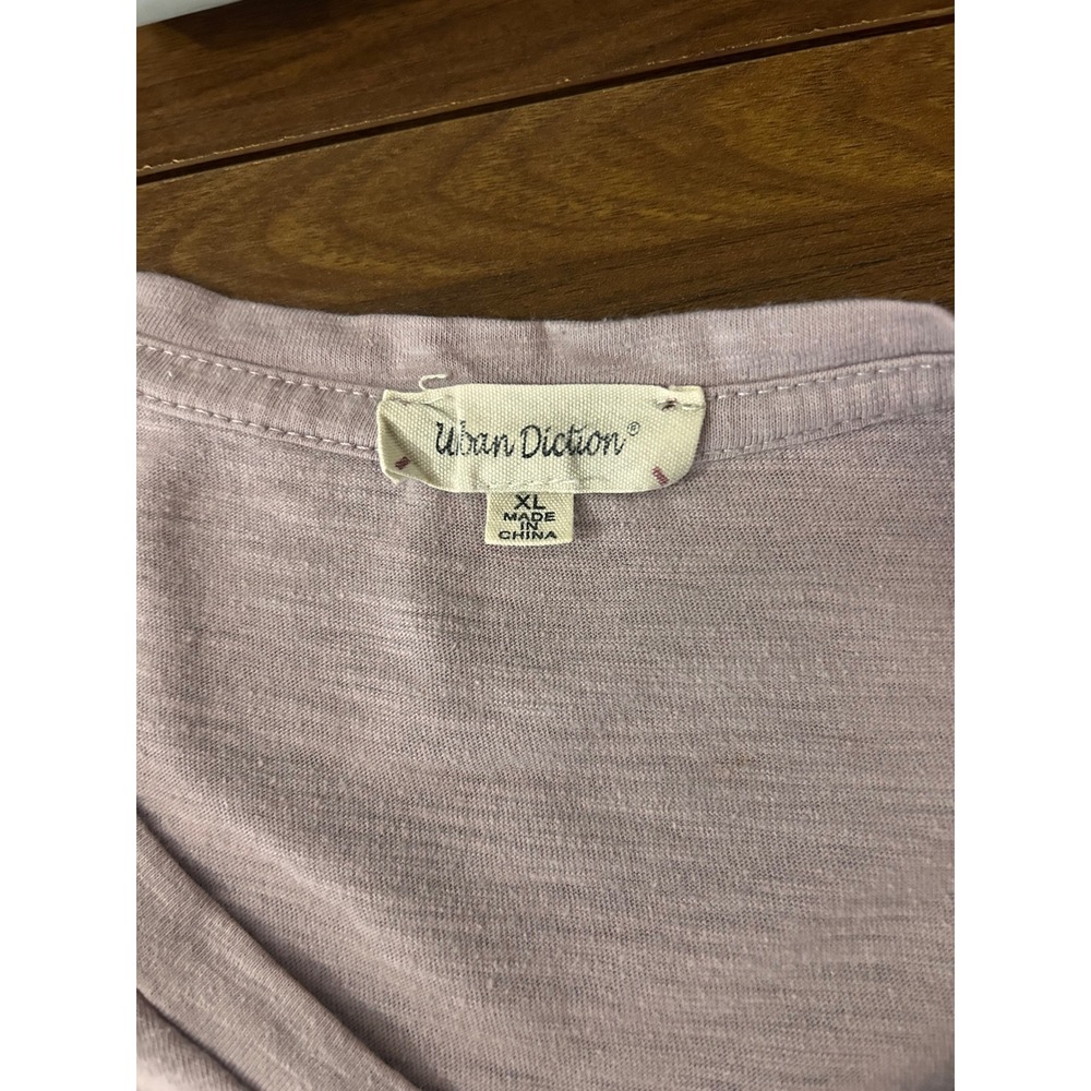 Soft Mauve Effortless V-Neck Top Womens XL Short Sleeve Tee - Picture 3 of 8